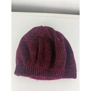 Everitt Womens USA Made Soft Chenille Slouchy Winter Fall Burgundy Red Beanie